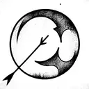Gothic Moon Boho arrow tattoo design idea