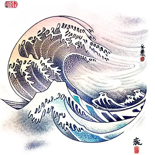 Ocean Wave tattoo design idea