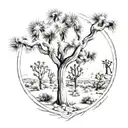joshua tree surrounded tattoo design idea