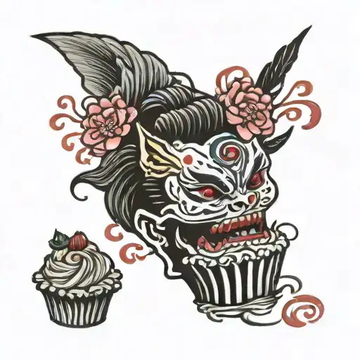 bad cupcake tattoo design idea