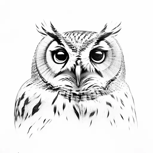 Owl perched on the tip of a spear tattoo design idea