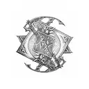 A pixelated Yu-Gi-Oh! duel between Yugi and Kaiba tattoo design idea