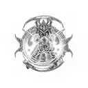 A pixelated Yu-Gi-Oh! duel between Yugi and Kaiba tattoo design idea