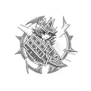 A pixelated Yu-Gi-Oh! duel between Yugi and Kaiba tattoo design idea