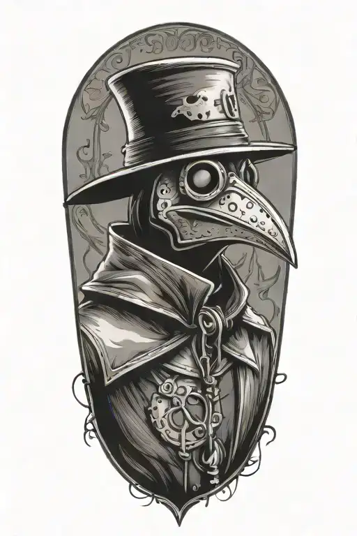 Classic plague doctor tattoo design idea