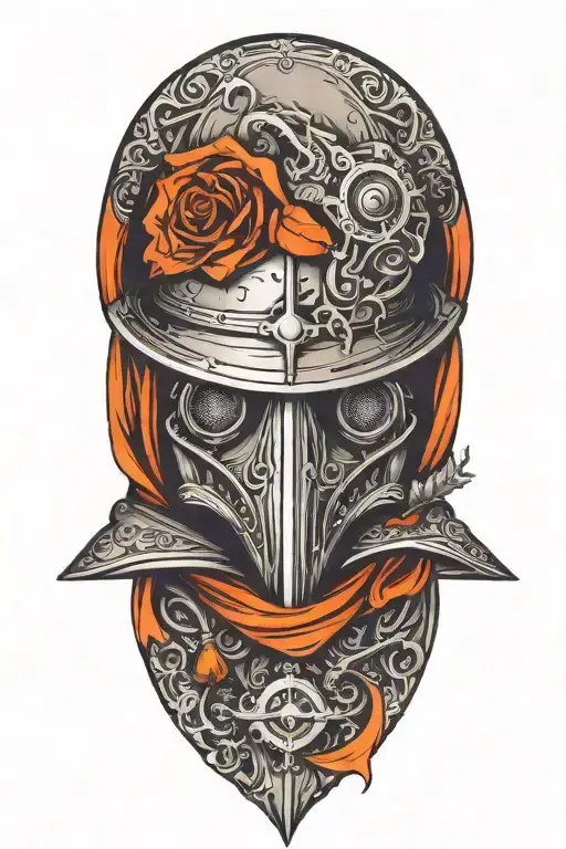 Plague doctor costume tattoo design idea