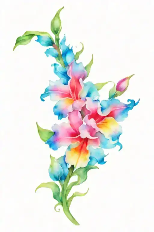 snapdragon flowers tattoo design idea