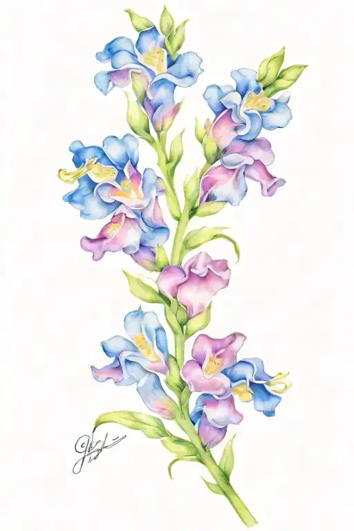 snapdragon flowers tattoo design idea
