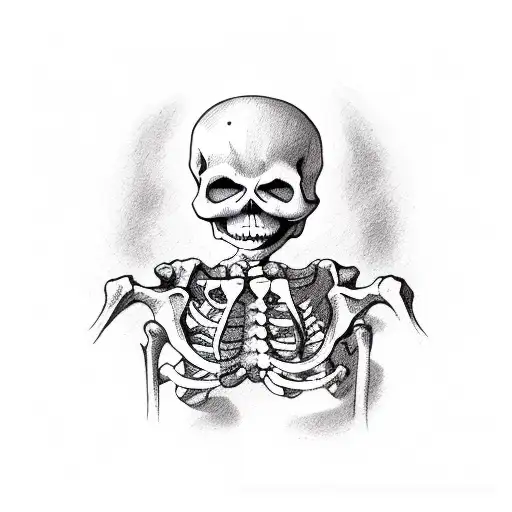 skeleton commiting suicide with a gun tattoo design idea