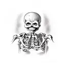 skeleton commiting suicide with a gun tattoo design idea