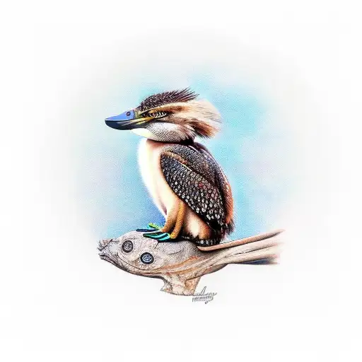 emu kangaroo kookaburra stars tattoo design idea