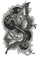 cyber sigilism butterfly  tattoo design idea