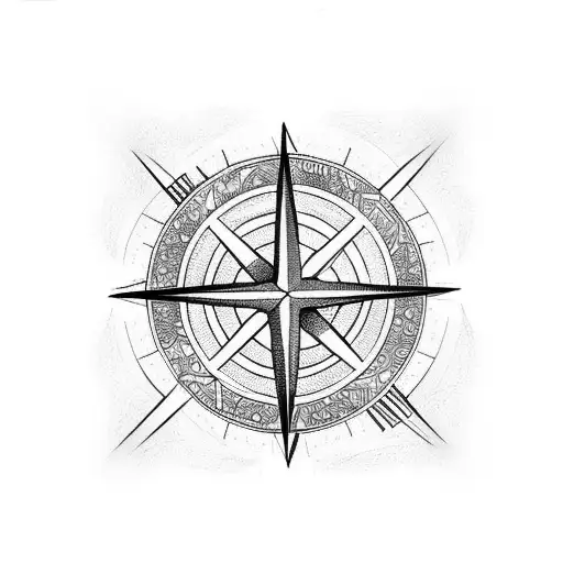 Cross Compass Hope  tattoo design idea
