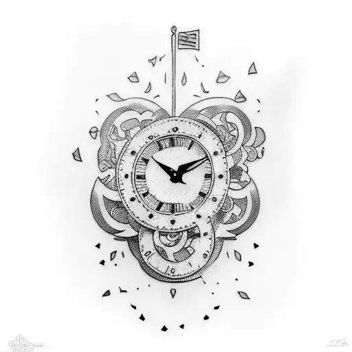 make a tattoo that about time also i want you to use hourglass and god kronos tattoo design idea