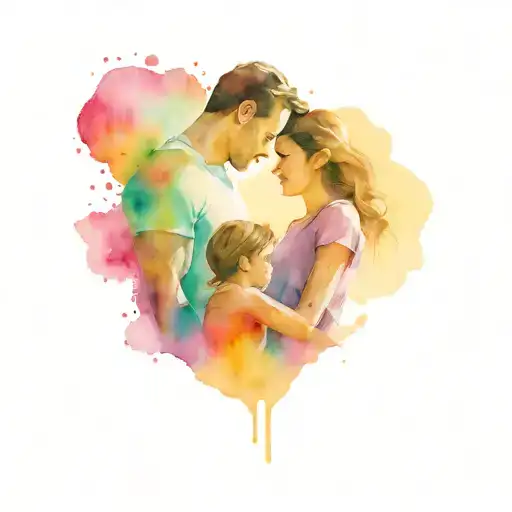 Single dad with 2 daughters   tattoo design idea