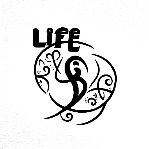 life and death ambigram tattoo design idea
