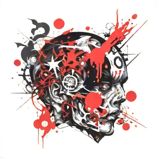 yuji itadori and sukuna style lines tattoo design idea