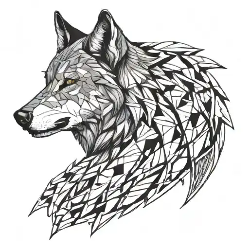 Wolf with two sides, bad and good vs evil tattoo design idea