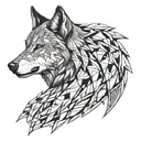 Wolf with two sides, bad and good vs evil tattoo design idea