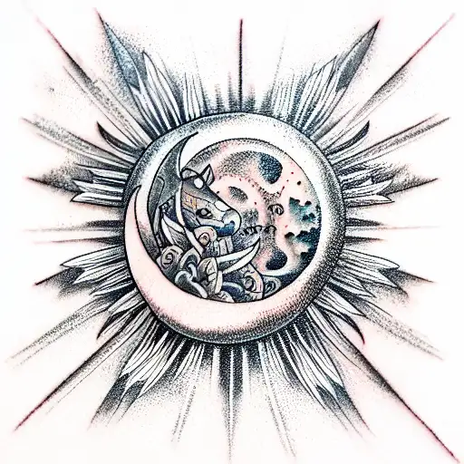 Moon tattoo design idea