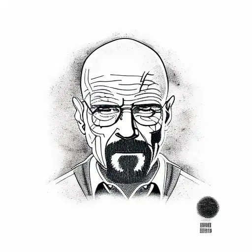 Breaking Bad-inspired pen surrounded by sketchy chemistry symbols tattoo design idea