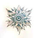 half sun half sunflower tattoo design idea