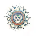 half sun half sunflower tattoo design idea