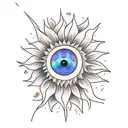 half sun half sunflower tattoo design idea