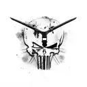 Punisher skull merging with a parachute design tattoo design idea