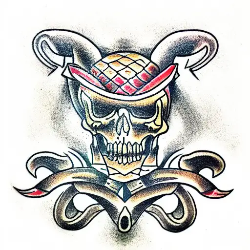 Snake with skull  tattoo design idea