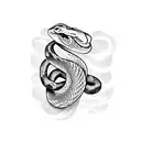 snake in between fingers with hand tattoo design idea