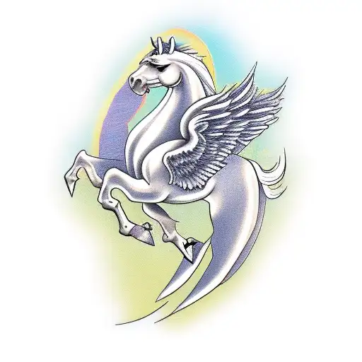 Pegasus horse with wings  tattoo design idea