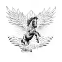 horse with wings  tattoo design idea