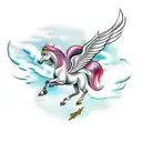 Pegasus horse with wings  tattoo design idea