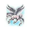 Pegasus horse with wings  tattoo design idea