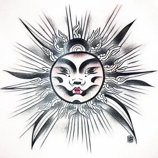 sun tattoo design idea