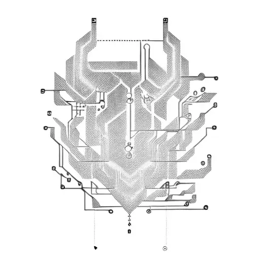 Binary code flowing through circuitry tattoo design idea