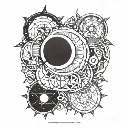 moon phases tattoo design idea
