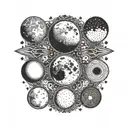 moon phases going horizontal   tattoo design idea