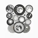 moon phases going horizontal   tattoo design idea