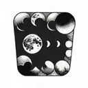 moon phases going horizontal   tattoo design idea