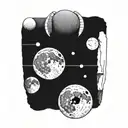 moon phases going horizontal   tattoo design idea