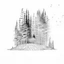 forest fire tattoo design idea