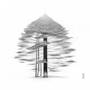 forest fire tattoo design idea