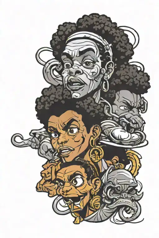 Huey Freeman See no evil hear no evil speak no evil tattoo design idea