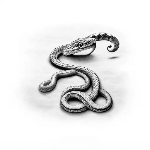 snake around neck tattoo design idea