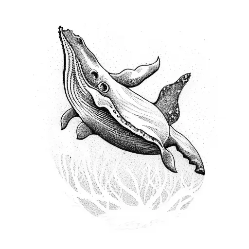 Whale in boho style  tattoo design idea