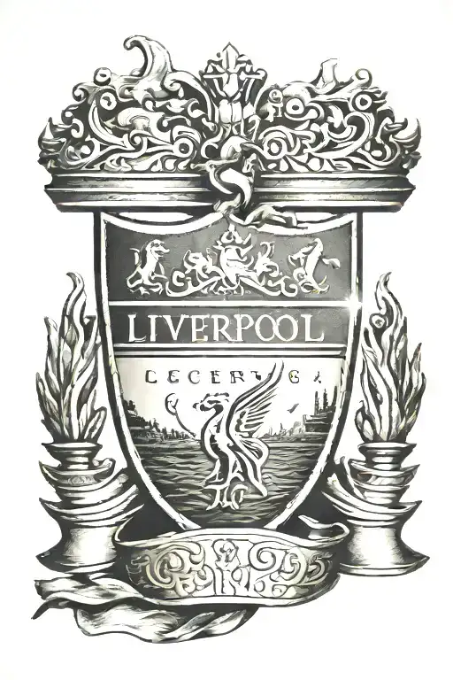 liverpool fc logo combined tattoo design idea