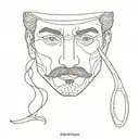matrix spoon with mustache tattoo design idea