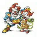 Ronald McDonald: A scary clown with blood-red hair and a devilish grin. Burger King: A nasty tattoo design idea